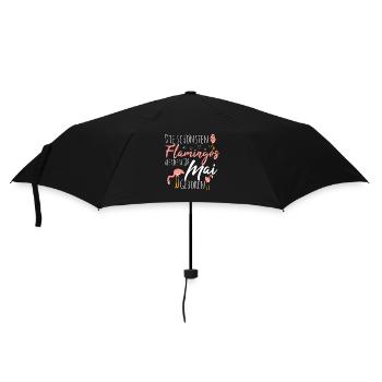 May Birthday Flamingo Saying Funny - Umbrella (small) - black - Front
