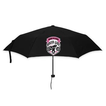 Biker Girl Motorcycle Shield - Regenschirm (klein) - Schwarz - Vorne