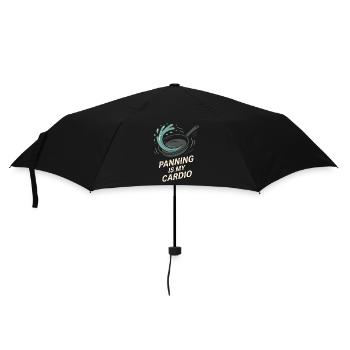 Goldwaschen Hobby Geschenk Creek Pan - Regenschirm (klein) - Schwarz - Vorne