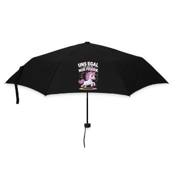  Uns Egal Wir Wollen Nur Feiern Einhorn Party - Regenschirm (klein) - Schwarz - Vorne