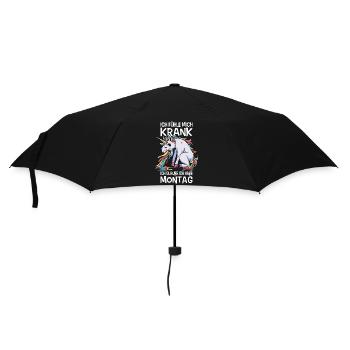  Ironie Sprüche Ironisch Lustig Morgenmuffel  - Regenschirm (klein) - Schwarz - Vorne