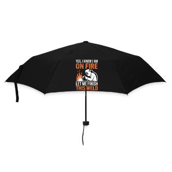 Schweißer Spruch Beruf Lustiges Schweißer Geschenk - Regenschirm (klein) - Schwarz - Vorne