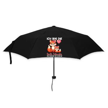 Große Schwester Fuchsliebhaber Geschwister - Regenschirm (klein) - Schwarz - Vorne