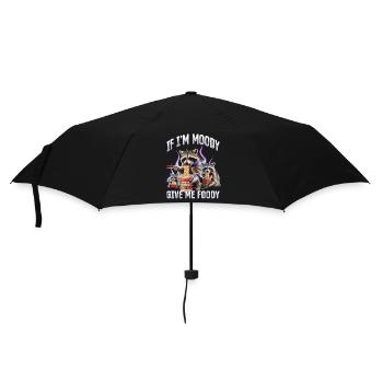 Funny Raccoon - Regenschirm (klein) - Schwarz - Vorne
