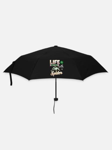 Life is better with a Spider - für Spinnen-Fans - Regenschirm (klein) - Schwarz