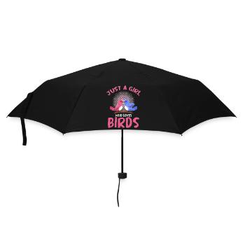 Just one girl loves birds - Umbrella (small) - black - Front