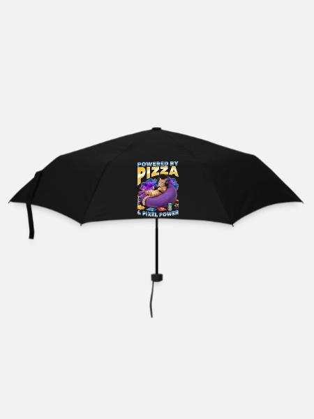 Funny Gaming Gamer Cat - Regenschirm (klein) - Schwarz