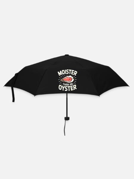 Moister als Auster – Wortwitz-Design - Regenschirm (klein) - Schwarz