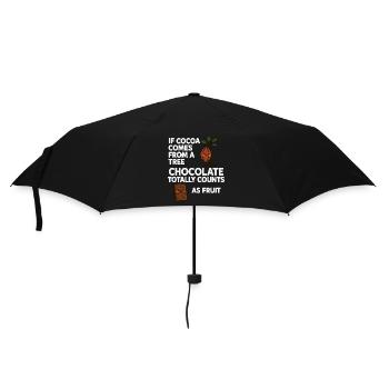 Chocolate is fruit – cocoa humor saying - Umbrella (small) - black - Front