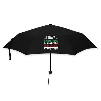 J’ai tout ce que je veux pour Noël, Lustiger - Parapluie standard - noir - Devant