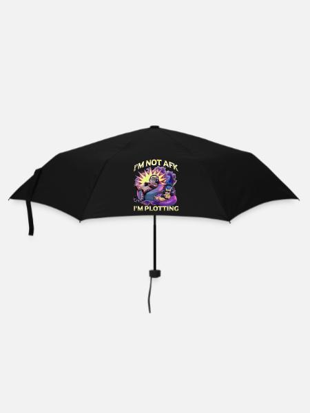 Funny Gaming Gamer Cat - Regenschirm (klein) - Schwarz