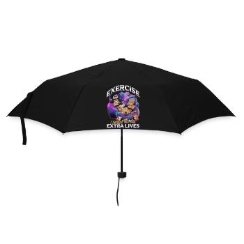 Funny Gaming Gamer Cat - Umbrella (small) - black - Front