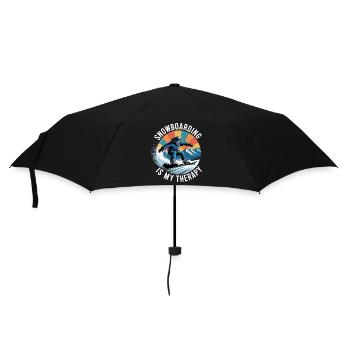 Snowboarden ist meine Therapie - Regenschirm (klein) - Schwarz - Vorne