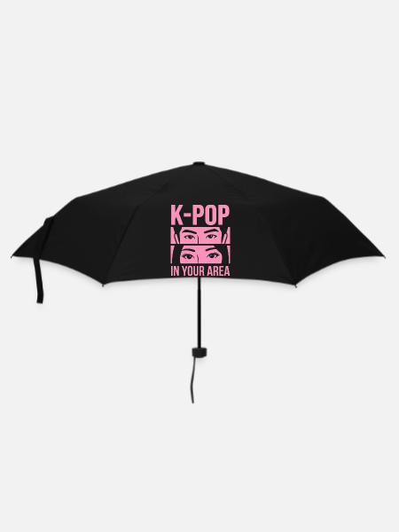 K-Pop Blick Pink in Area - Regenschirm (klein) - Schwarz