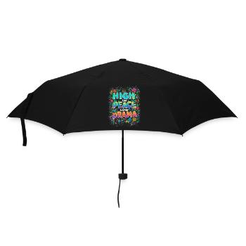 high on peace, low drama flower power - Umbrella (small) - black - Front