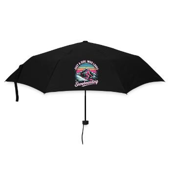 Snowboard rétro : La fille adore les pistes - Parapluie standard - noir - Devant