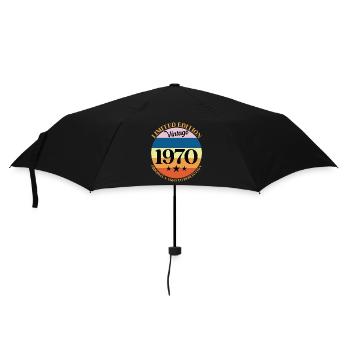 1970er Vintage-Geburtstagsgeschenk 70er Jahre - Regenschirm (klein) - Schwarz - Vorne