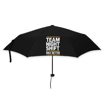 Nachtschicht Team: Besser Als Tag - Regenschirm (klein) - Schwarz - Vorne