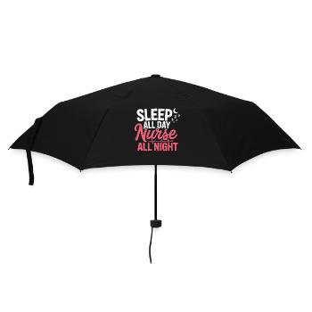 Pflegerin Tag Schlaf Nacht Dienst - Regenschirm (klein) - Schwarz - Vorne