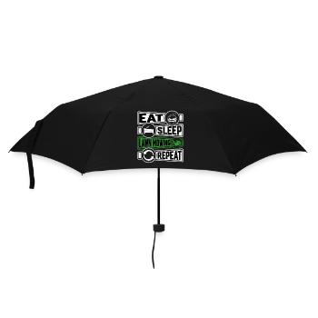 Mange, dors, tonte la pelouse Répétez, - Parapluie standard - noir - Devant