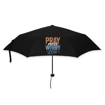 Prie plus, inquiète-toi moins - Parapluie standard - noir - Devant