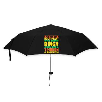 Bingo Game Je suis un multi-talents Bingo en canette et bière - Parapluie standard - noir - Devant