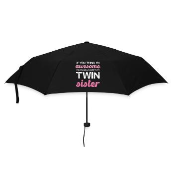 Sœur jumelle qui dit T-shirt - Parapluie standard - noir - Devant