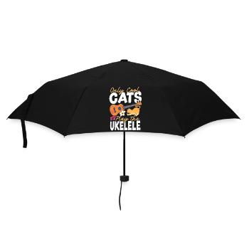 Hawaiian Ukulele Uke Cat Only Cool - Regenschirm (klein) - Schwarz - Vorne