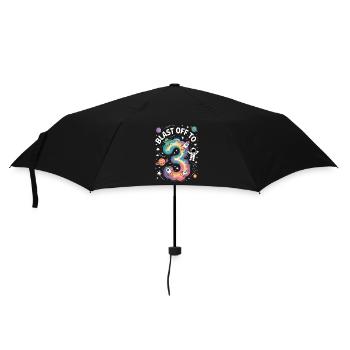 Departure into space 3rd birthday children's birthday party - Umbrella (small) - black - Front