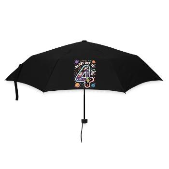 Departure into space 4th birthday children's birthday party - Umbrella (small) - black - Front