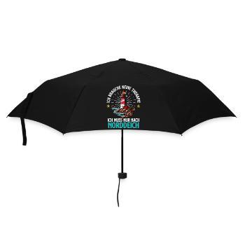 Nordsee BRAUCH KEINE THERAPIE MUSS NACH NORDDEICH - Regenschirm (klein) - Schwarz - Vorne