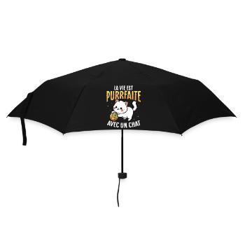 Life purrs with a cute cat - Umbrella (small) - black - Front