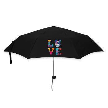 Corgi coloré adore l’art gallois de Pembroke - Parapluie standard - noir - Devant
