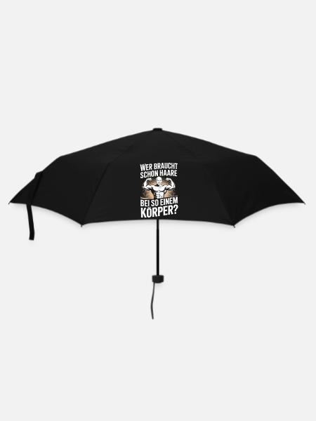 Glatze Wer Braucht Schon Haare Halbglatze Glatzen - Regenschirm (klein) - Schwarz