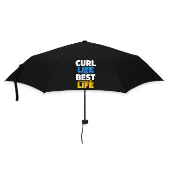 Curling, balayage drôle, cardio dur avec balai - Parapluie standard - noir - Devant