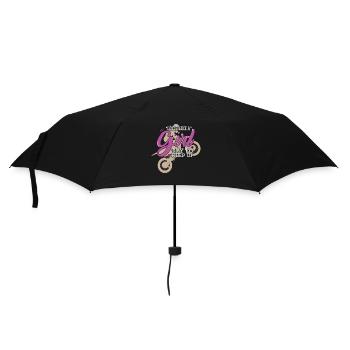 Dirtbiken, ich fahre wie ein Mädchen, versuche mitzuhalten - Regenschirm (klein) - Schwarz - Vorne