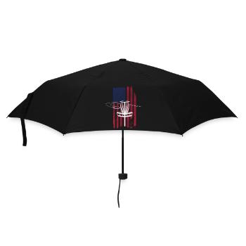Disc Golf USA Flagge - Regenschirm (klein) - Schwarz - Vorne