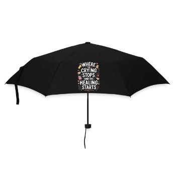 Infirmière pédiatrique : Où les pleurs arrêtent les enfants Infirmière - Parapluie standard - noir - Devant