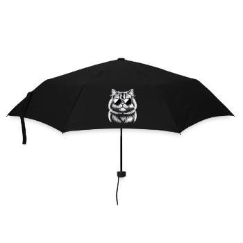 Persian cat - Umbrella (small) - black - Front