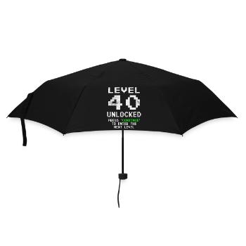 40 Geburtstag Level 40 Unlocked 40 Jahre Geschenk - Regenschirm (klein) - Schwarz - Vorne