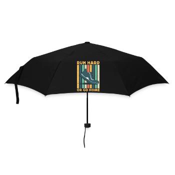 Running Run Hard Or Go Home Marathon Runner - Umbrella (small) - black - Front