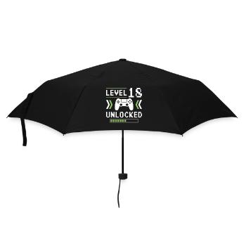 18th Birthday Gamer Gamer Level 18 Unlocked - Umbrella (small) - black - Front