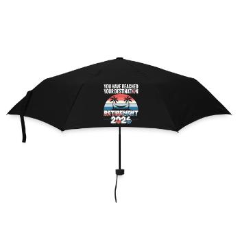 Work to Beach Funny GPS Tee Men & Woman Retired - Regenschirm (klein) - Schwarz - Vorne