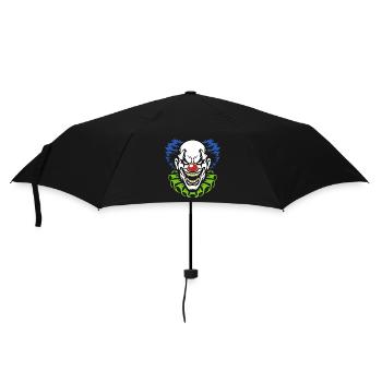 Dämonischer Clown mit grimmigem Grinsen Kostüm - Regenschirm (klein) - Schwarz - Vorne