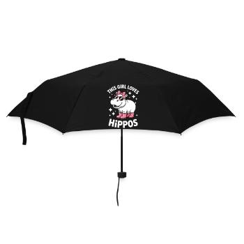 Expressions d’hippopotames Blague hippopotame Cadeau d’hippopotame - Parapluie standard - noir - Devant