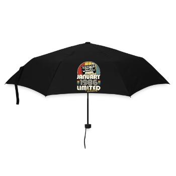 Vintage-Retro-Geburtstagsgeschenk im Januar 1986 - Regenschirm (klein) - Schwarz - Vorne