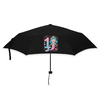 Sirène 1er anniversaire 1 année - Parapluie standard - noir - Devant