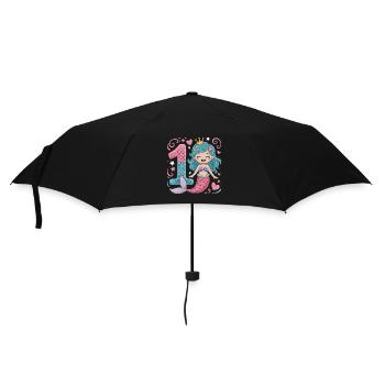 Sirène 1er anniversaire 1 année - Parapluie standard - noir - Devant