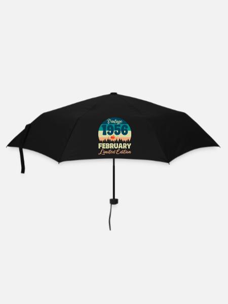 Geburtstag Februar 1956 Geschenk Vintage Limited - Regenschirm (klein) - Schwarz