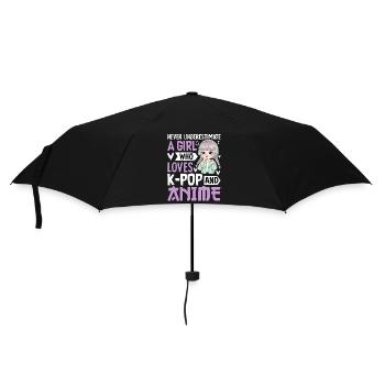 Ne sous-estimez jamais une fille qui aime la K-pop et l’anime - Parapluie standard - noir - Devant